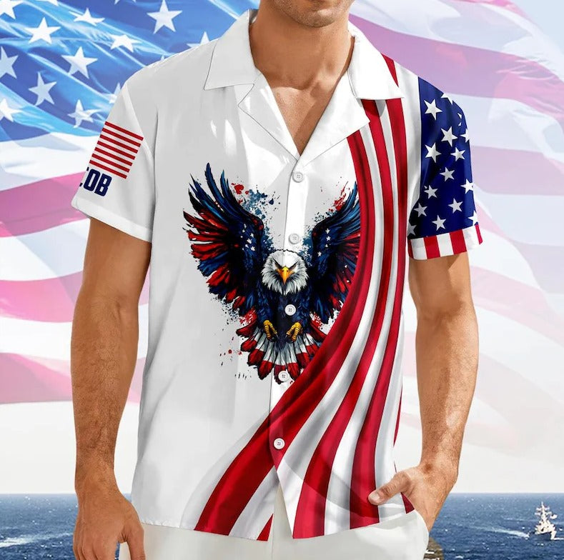 Patriotic Eagle Hawaiian Shirt For Men Women